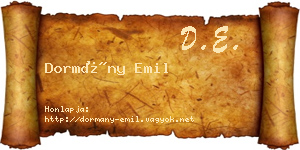 Dormány Emil névjegykártya